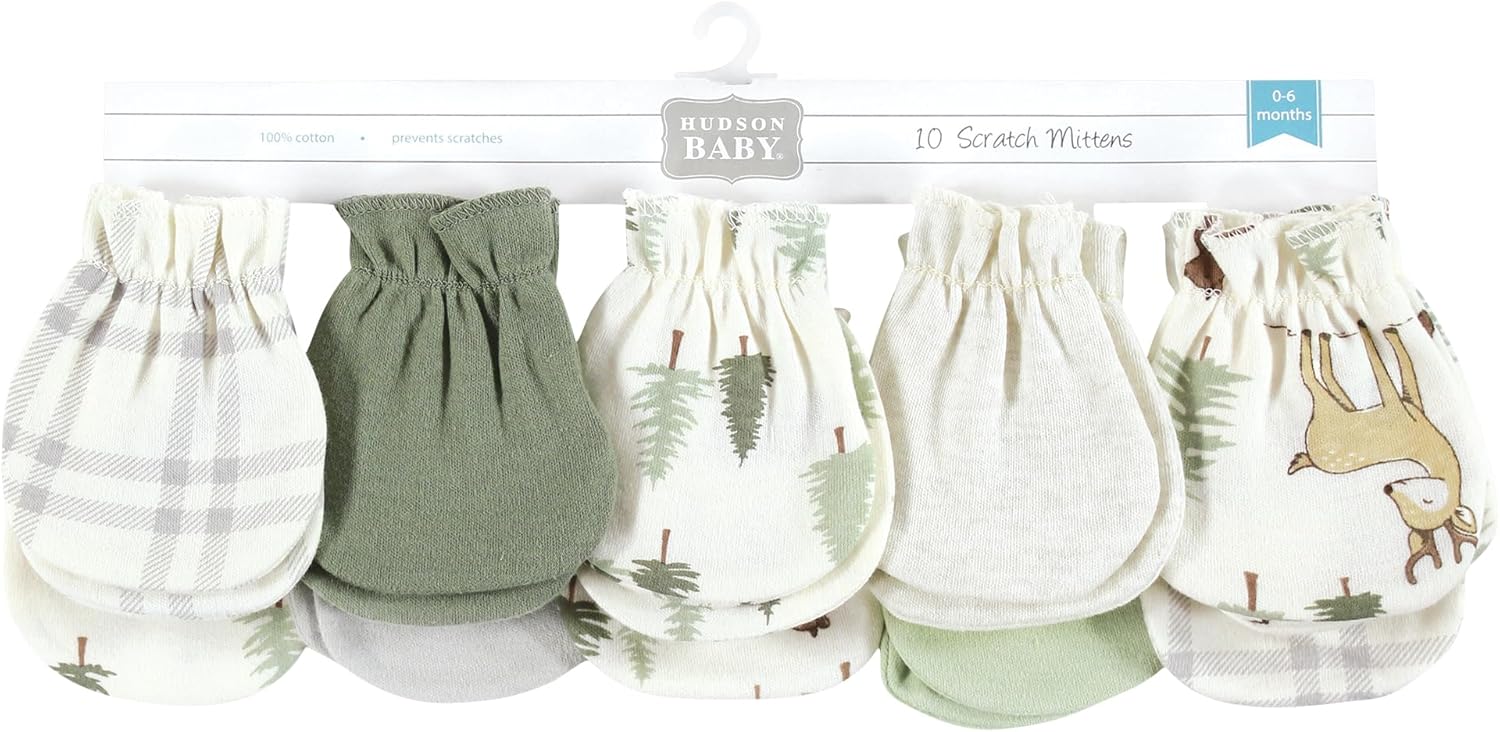 Hudson Baby Unisex Cotton Scratch Mittens