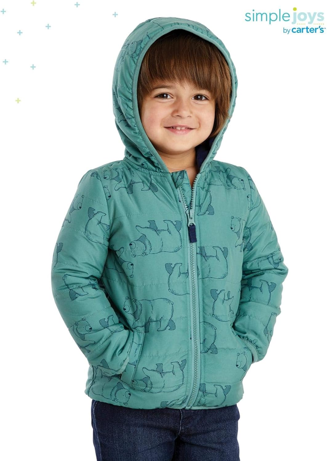 Simple Joys by Carters Baby Boys Puffer Jacket Warm Cozy Throws