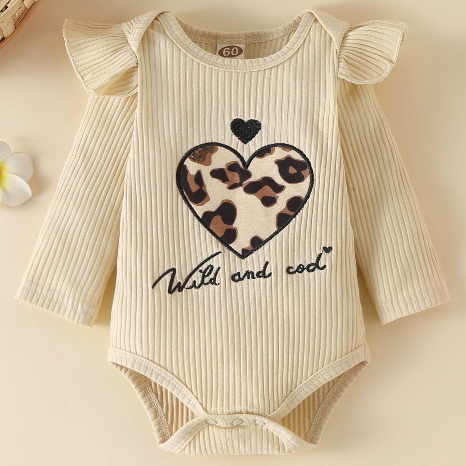 Fullfamous Baby Girls Frill Long Sleeve Romper Pant Set