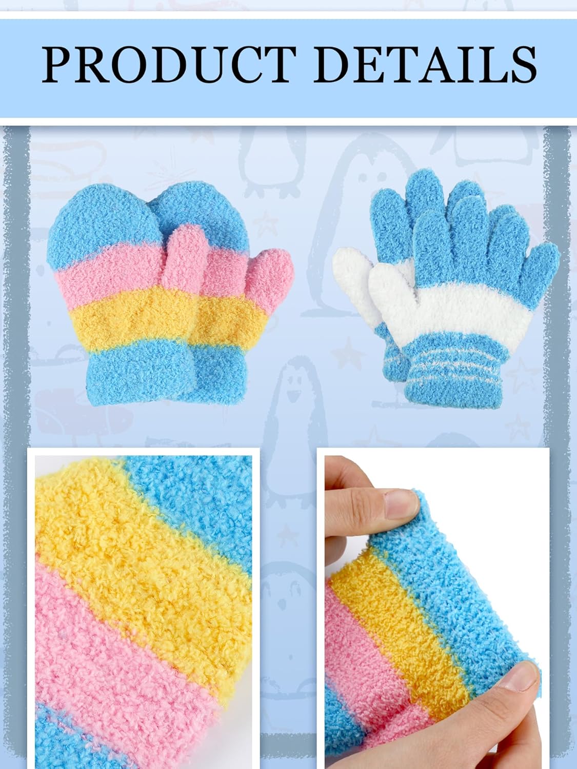 SATINIOR toddler knitted gloves Wintry Warm