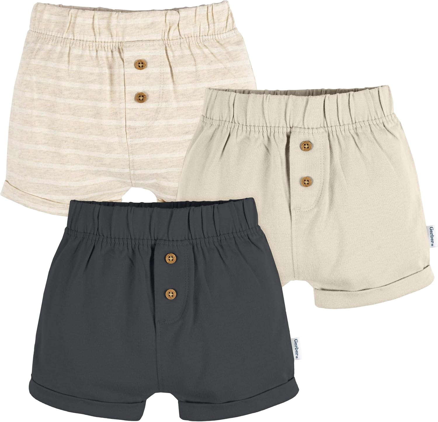 Perfect 3-Pack of Knit Shorts with Leg Cuff for Babies