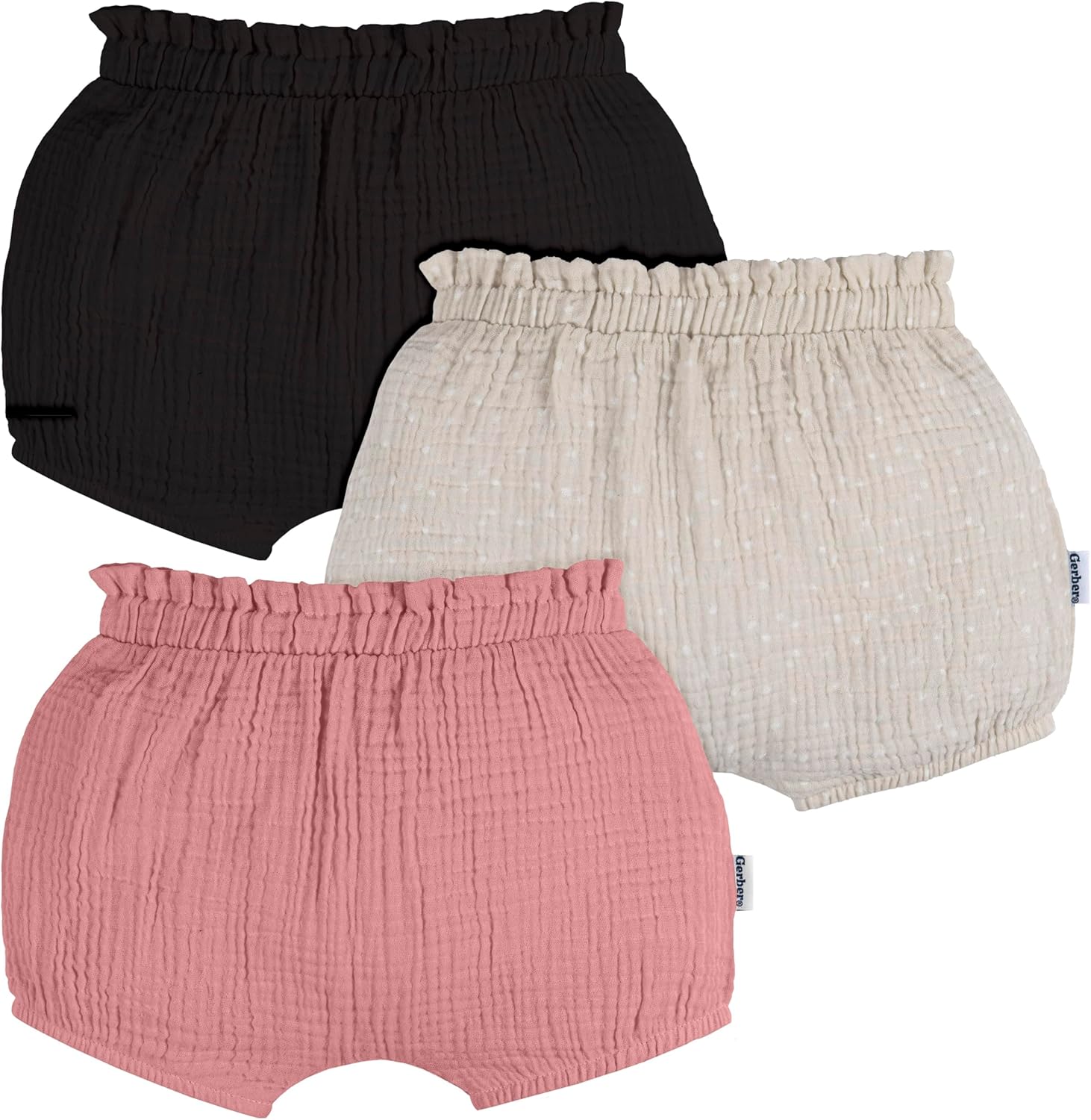 Gerber Baby Girls 3-Pack Bubble Shorts 3-24 Months