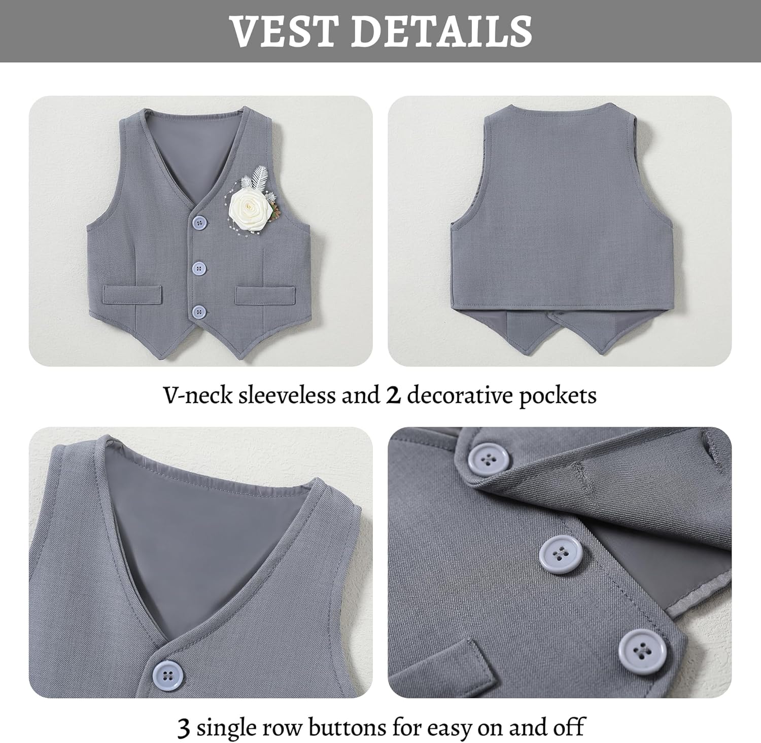 Gentleman Baby Outfit Set for Infants - 6-Piece Wedding Grooming Attire