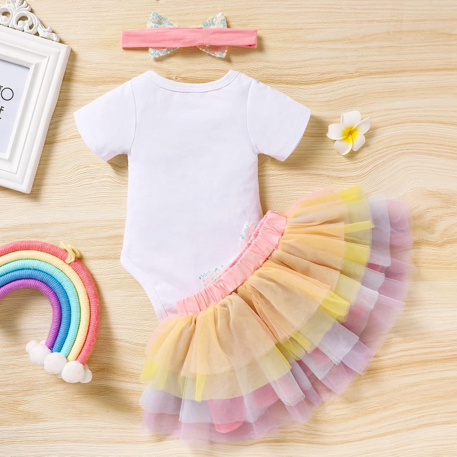 Newborn Baby Girl Romper Tutu Skirt Set for 0-9 Months