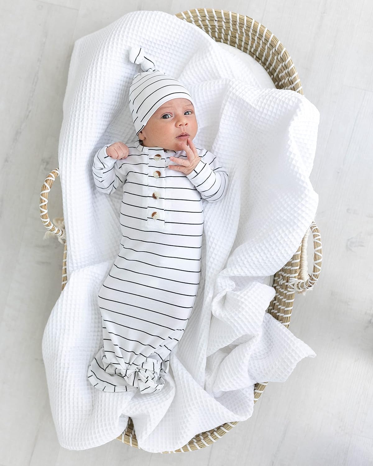 Stroller Society Knotted Baby Gown Set for Newborns and Babies