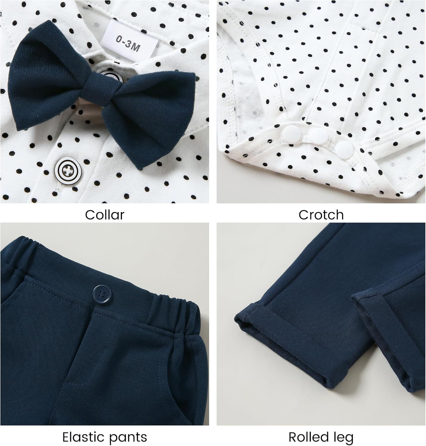 YALLET 4-Piece Baby Boys Outfits
