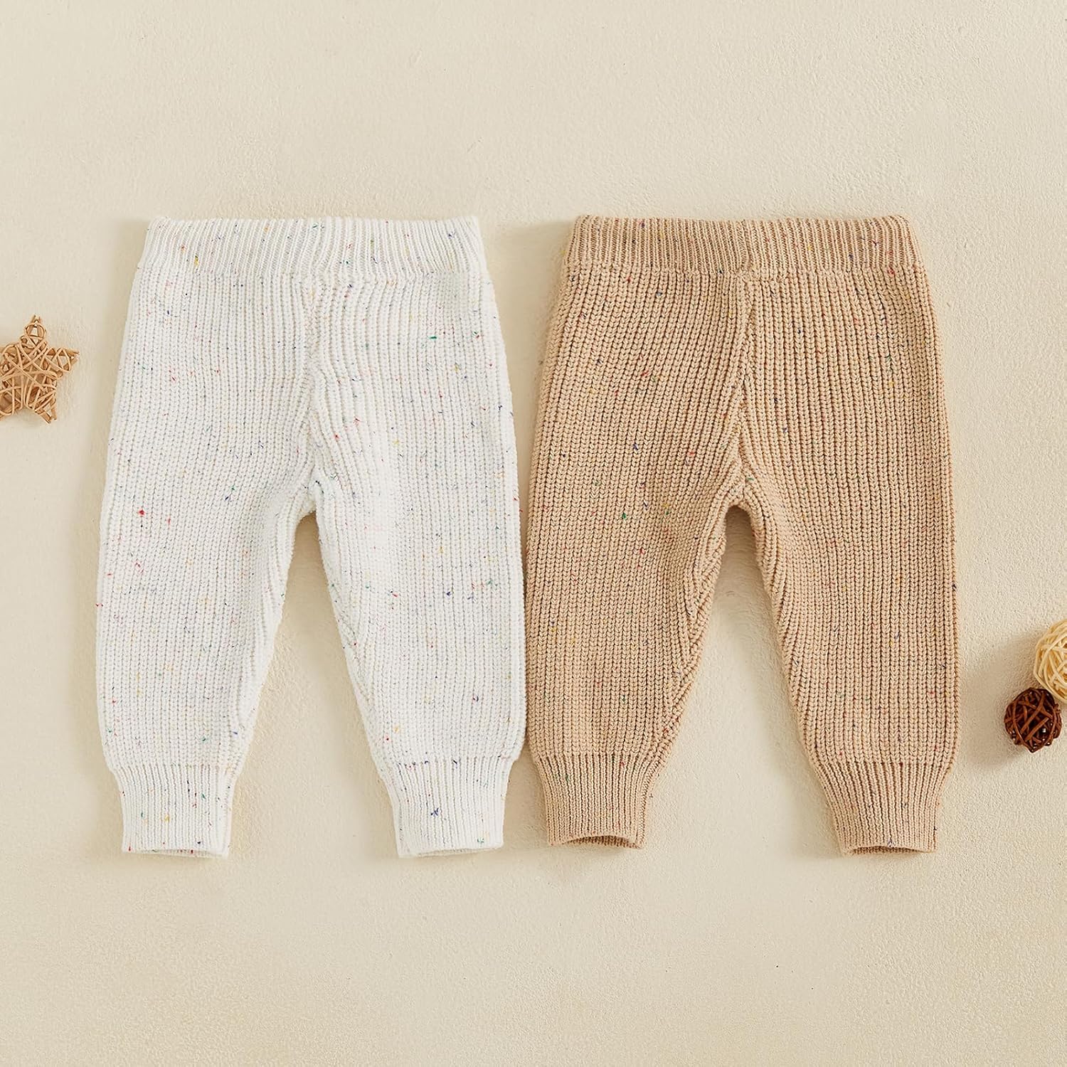 Stretchy Drawstring Cotton Tank Top Leggings for Baby GirlBoy - 2Pack