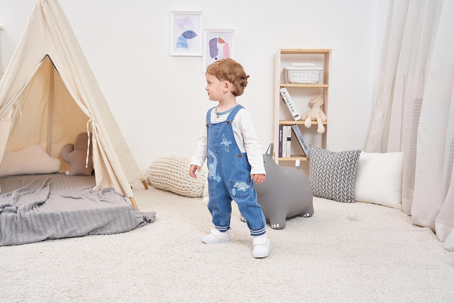 Cotton Baby BoyRomper Overalls Set for Toddlermulti-piece collection with stylish design