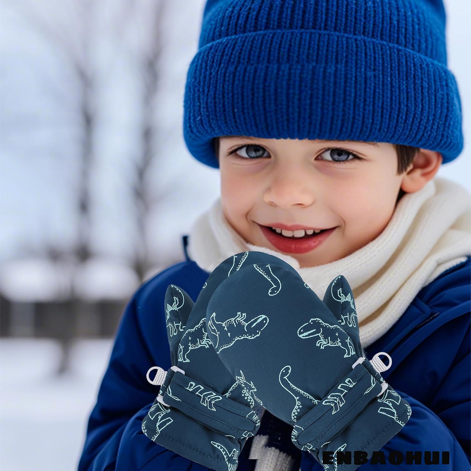 ENBAOHUI Baby Snow Mittens Waterproof Fleece Lined Winter Gloves for Kids