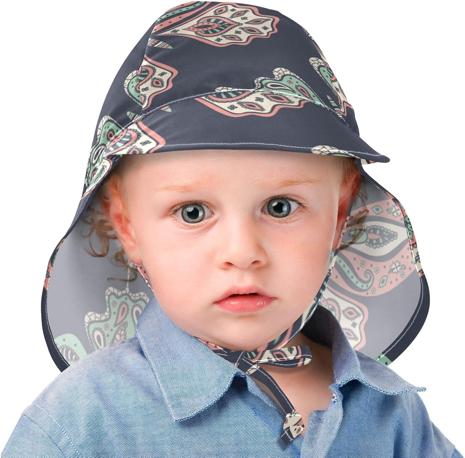 Boho Butterflies Pattern Kids Travel Sun HatUPF 50 Adjustable for Boys