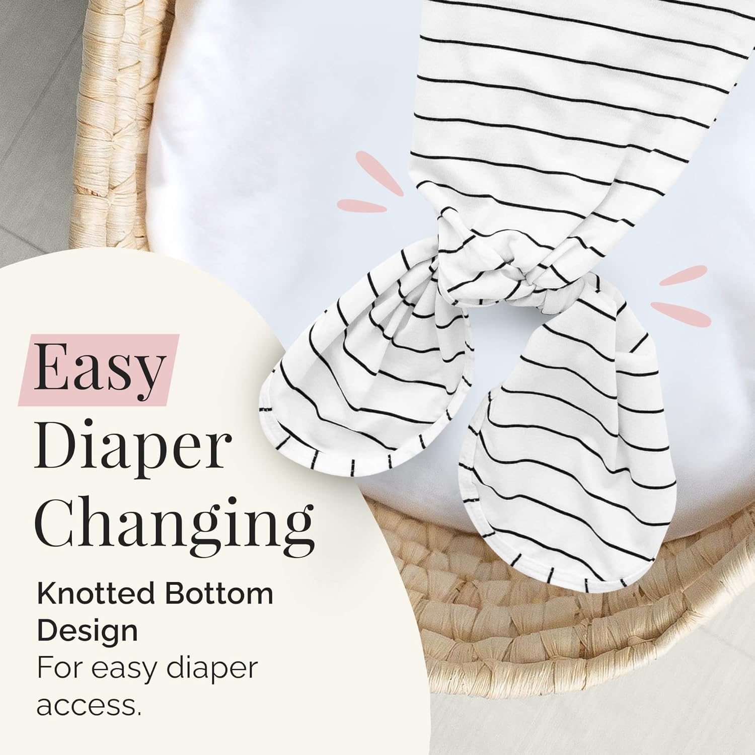 Stroller Society Knotted Baby Gown Set for Newborns and Babies