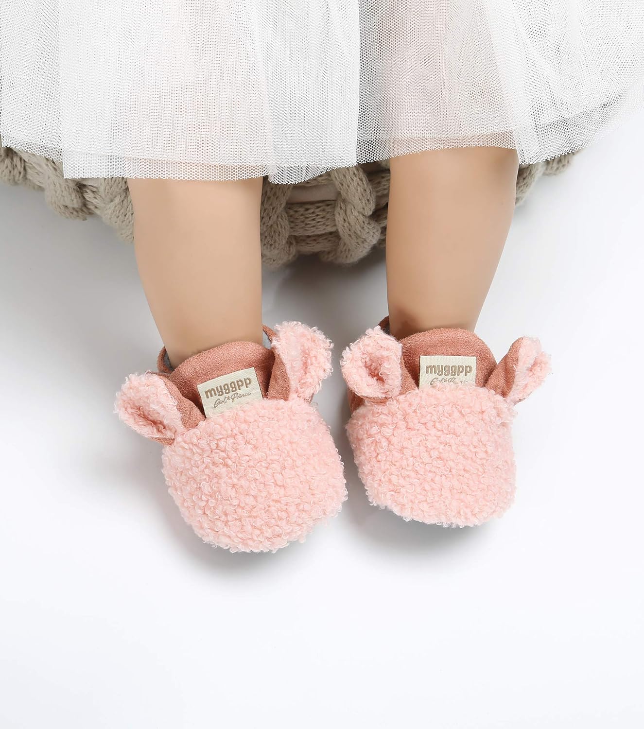 Ohwawadi infant baby boys girls slippers cozy fleece bootsies soft bottom warm