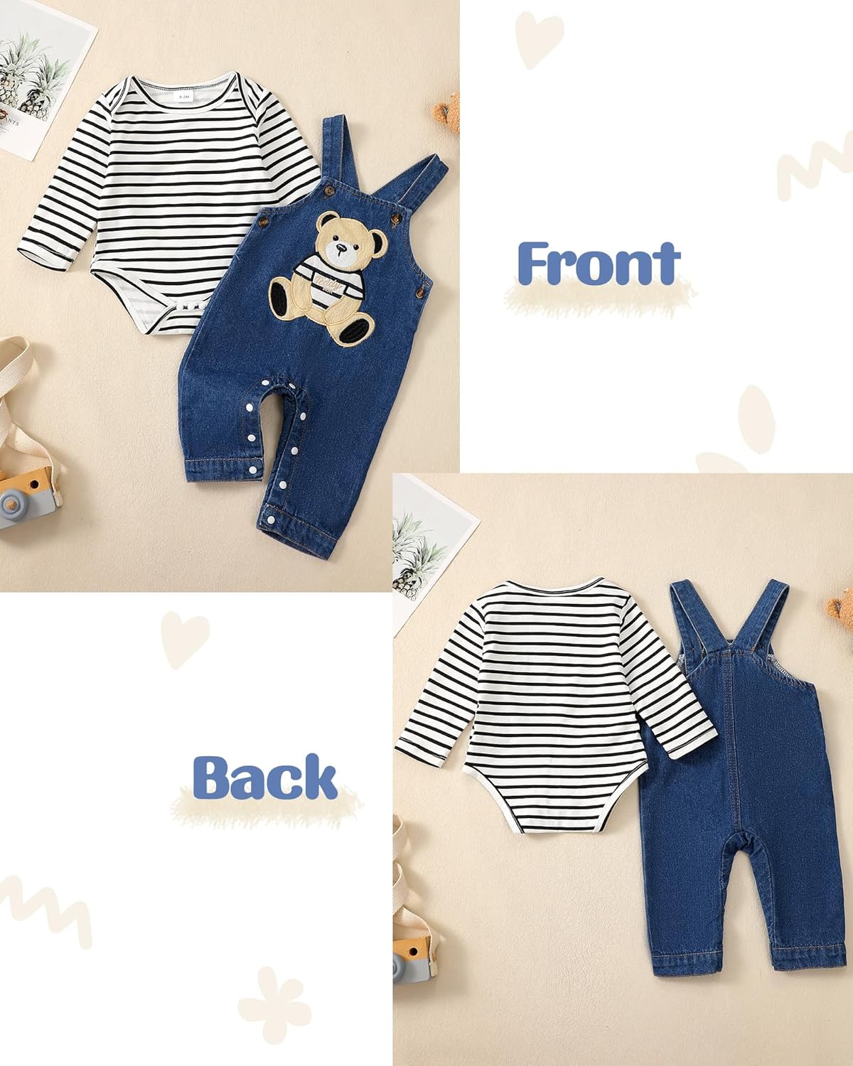 Unique Stripe Animal Romper for Newborn Boy