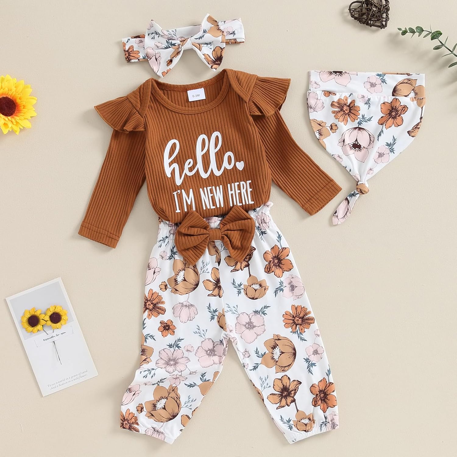 Hello World Newborn Outfit Set