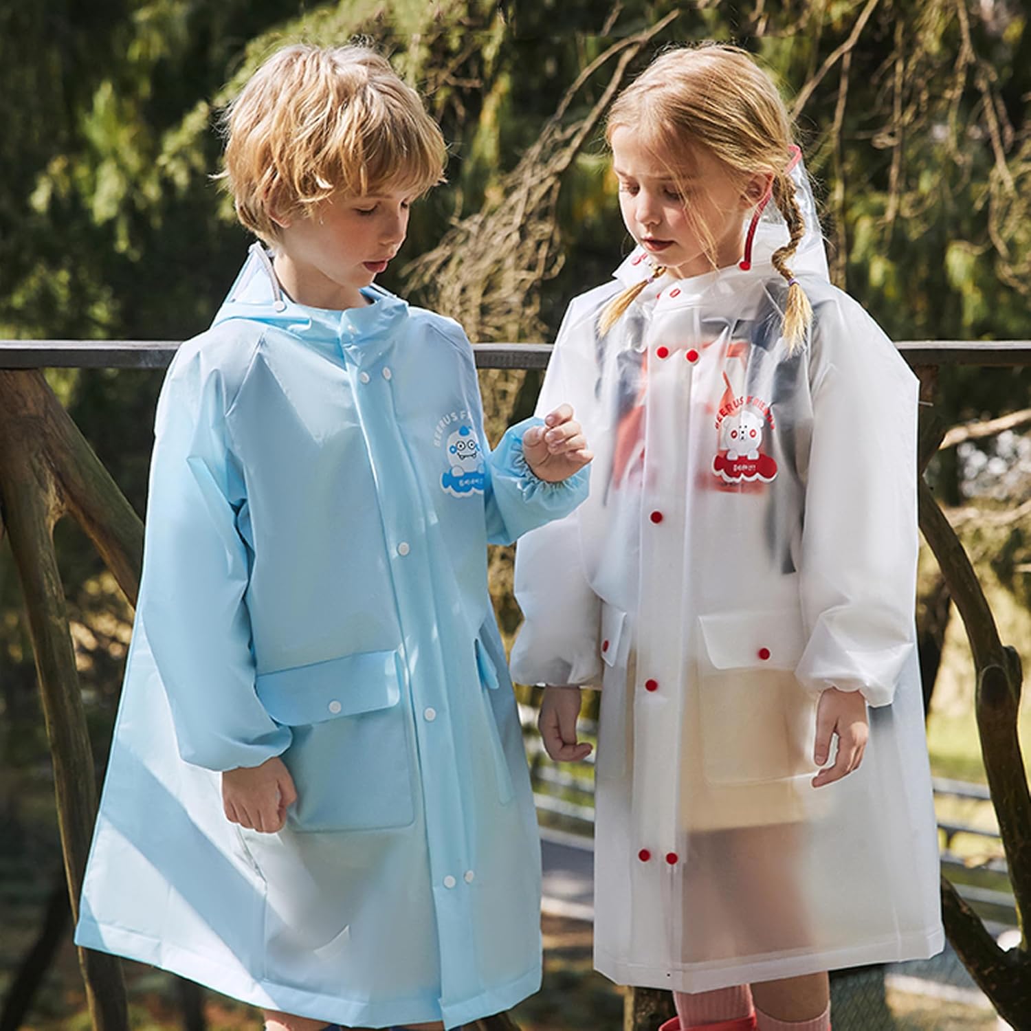 Fewlby Boys and Girls Rain Coats - Waterproof 4XL Kids Jackets