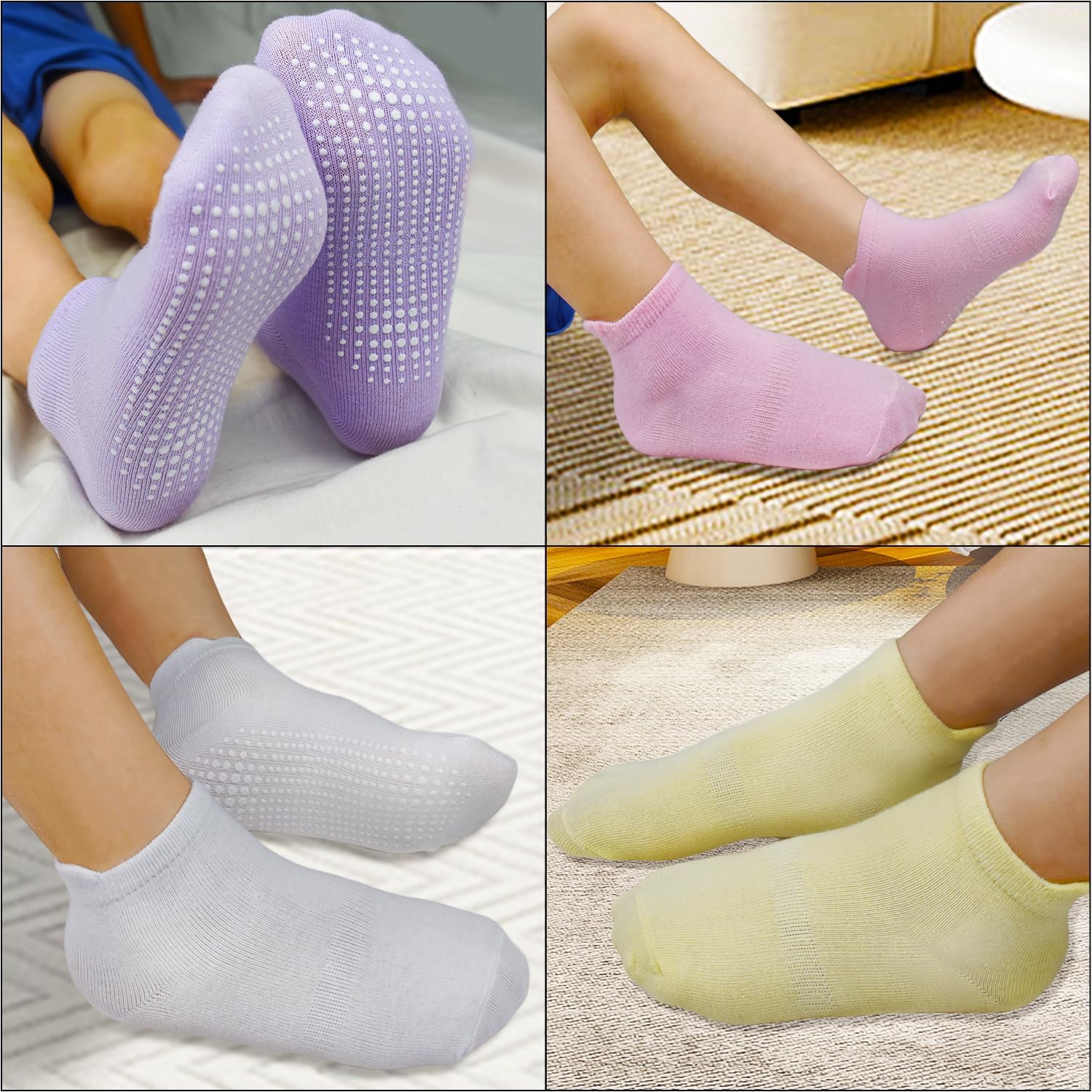 SkiBeaut 12 Pairs Toddler Non Slip Socks for Kids