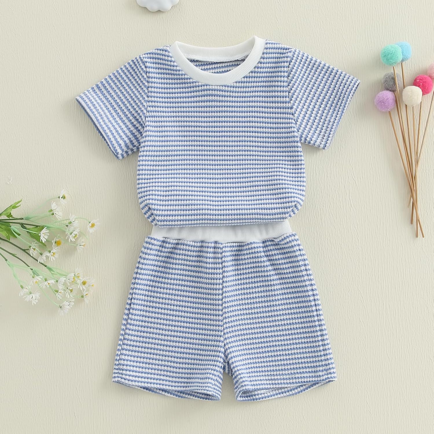 VISGOGO Baby Toddler Summer 2 Piece Short Set