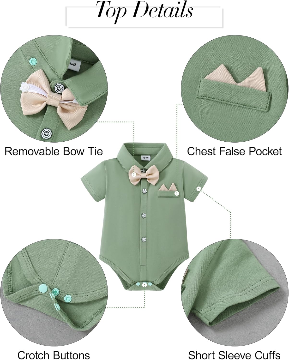 YALLET Baby Boy Tuxedo Suit for Gentlemen