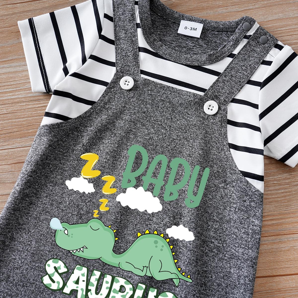 Perfect Toddler Boys Dinosaur Romper Set with Snap Bottoms