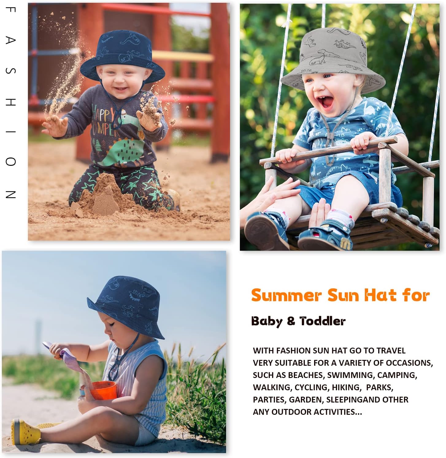 DANMY Baby Boy Sun Hat UPF 50 Wide Brim