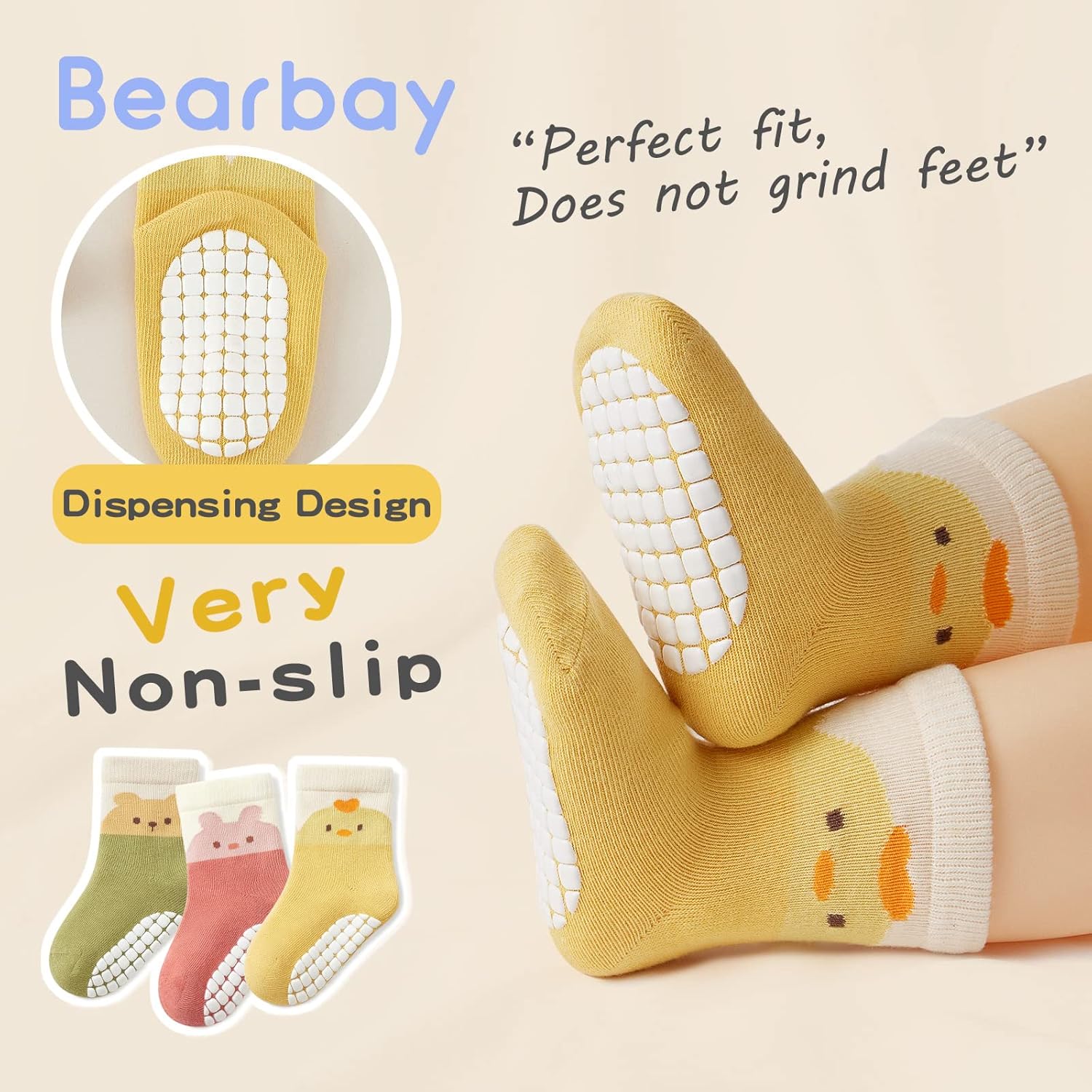 Safety Comfort Baby Non-Slip Ankle Socks