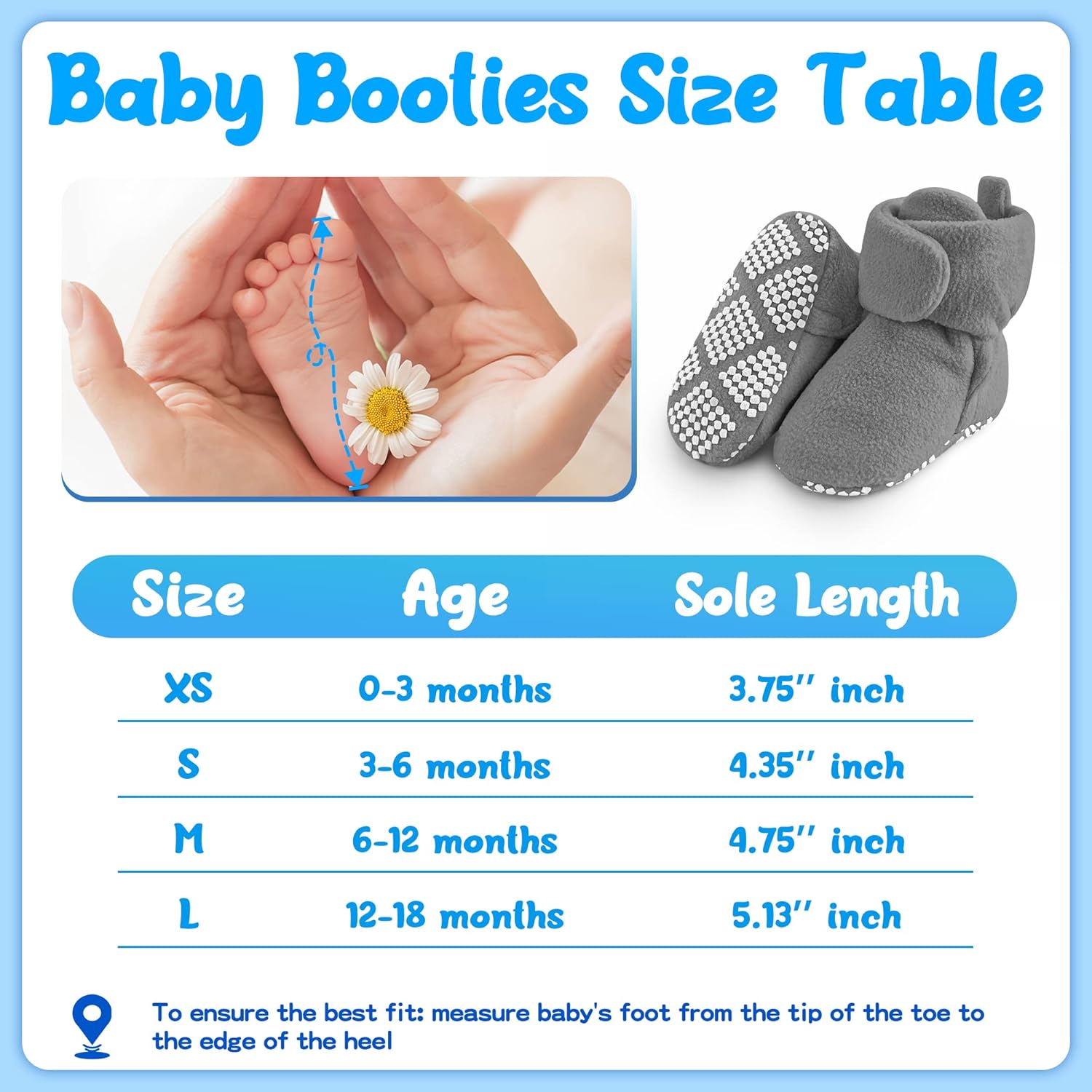 Pro Goleem Fleece Chunky Booties for Newborns