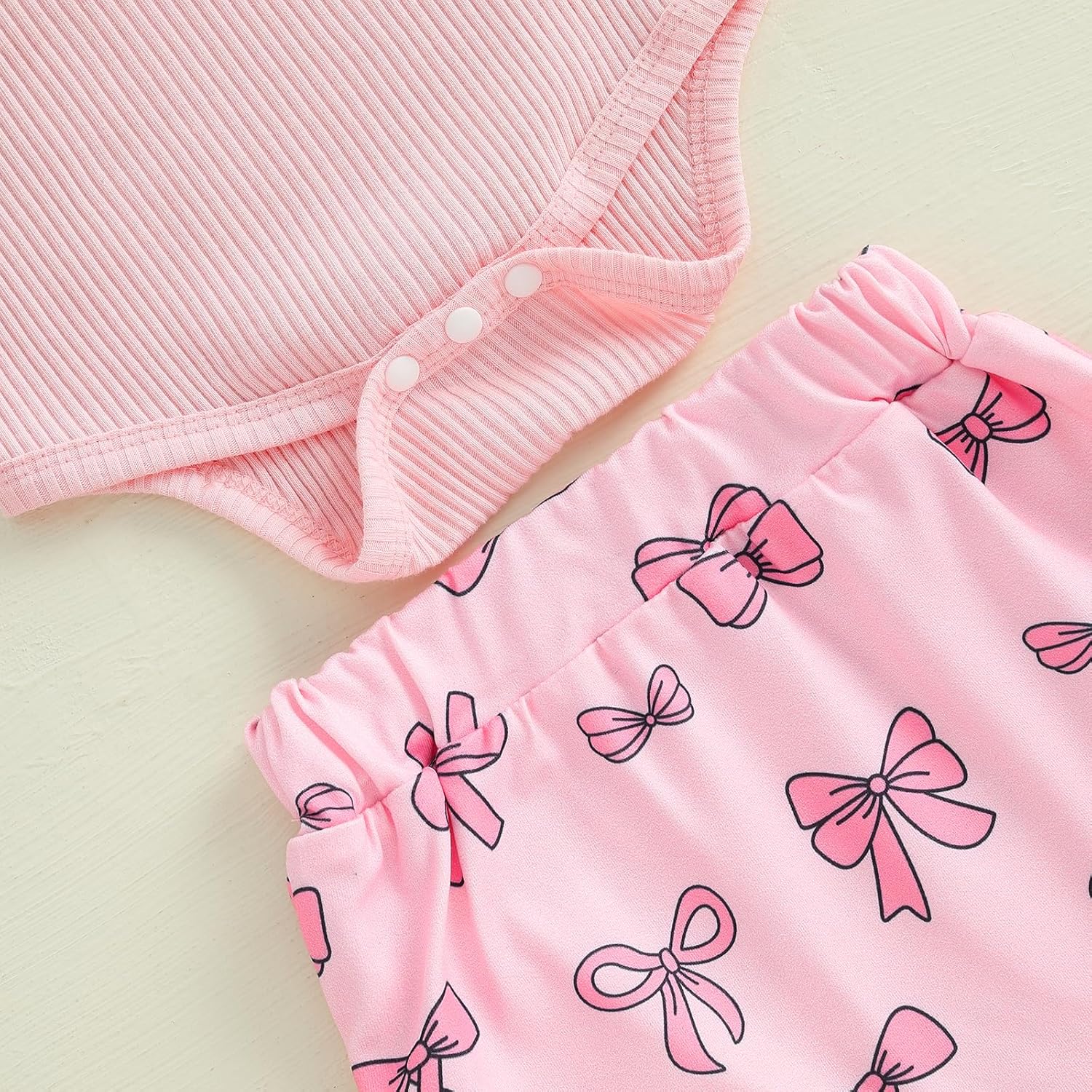 Brvxia Baby Girl Romper Shorts Set Summer Bow Print 0-18 Months