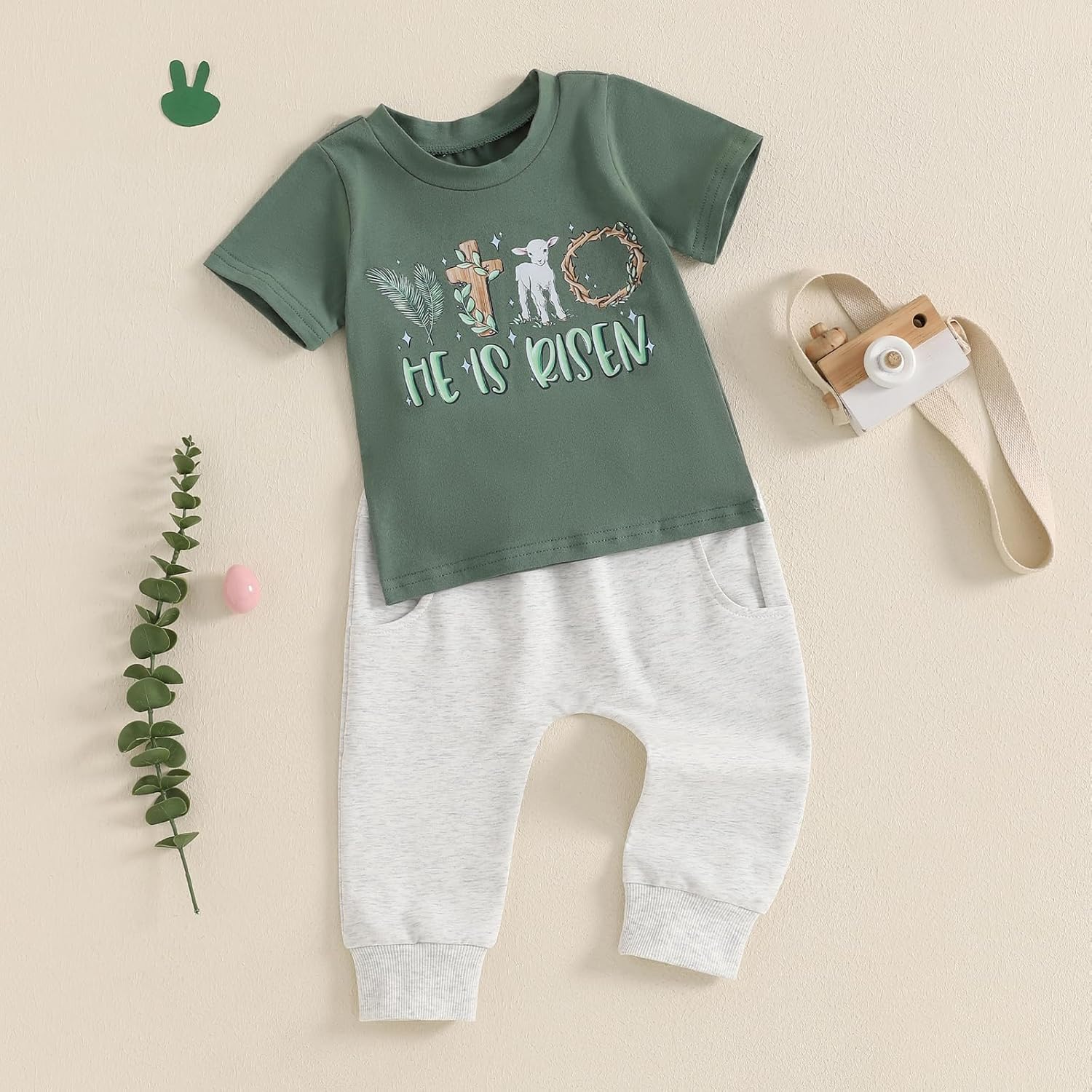 My First Easter Outfit Toddler Boy T-Shirt Pants Set