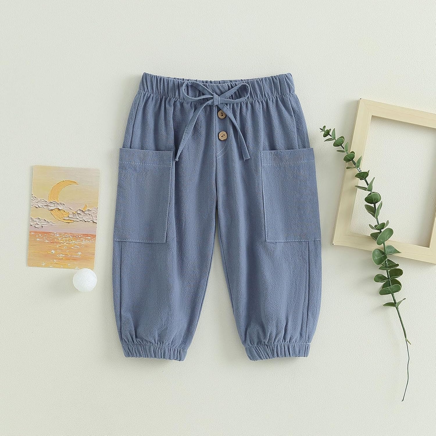 Toddler Boys Cotton Linen Joggers