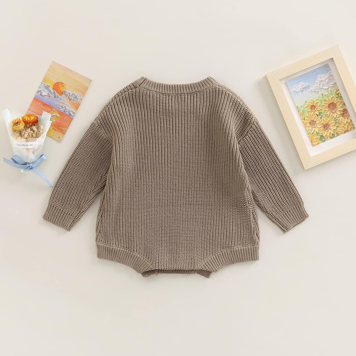 Adorable Winter romper for Baby - toddlerunisexcable knit