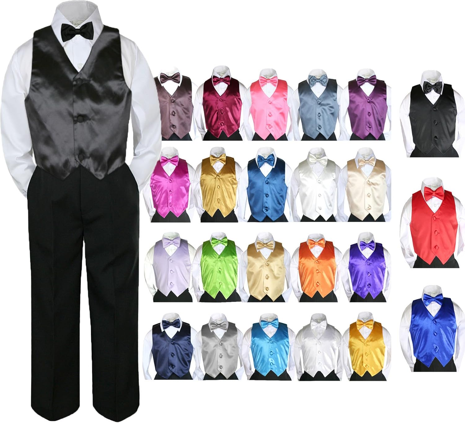 Premium Black 4-Piece Suit Set for Boys