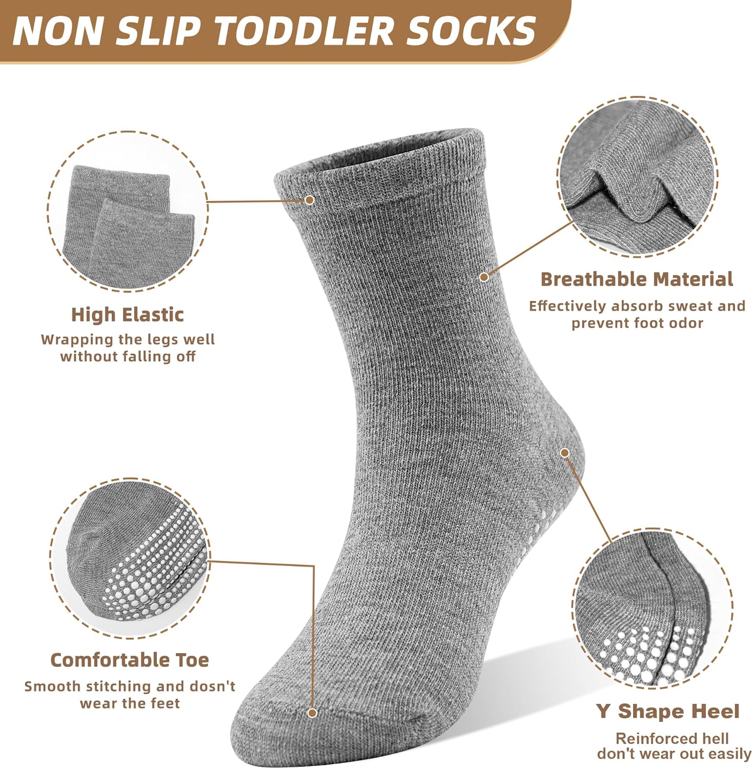 Non-Slip Toddler Socks with Grips