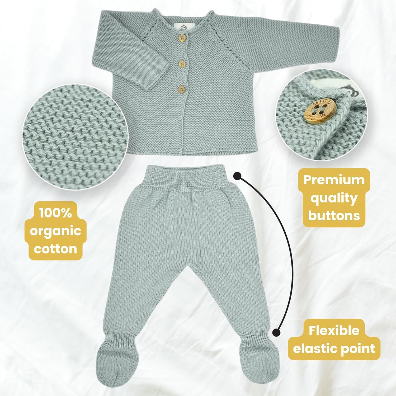 Organic Knitted Baby Set for Newborns