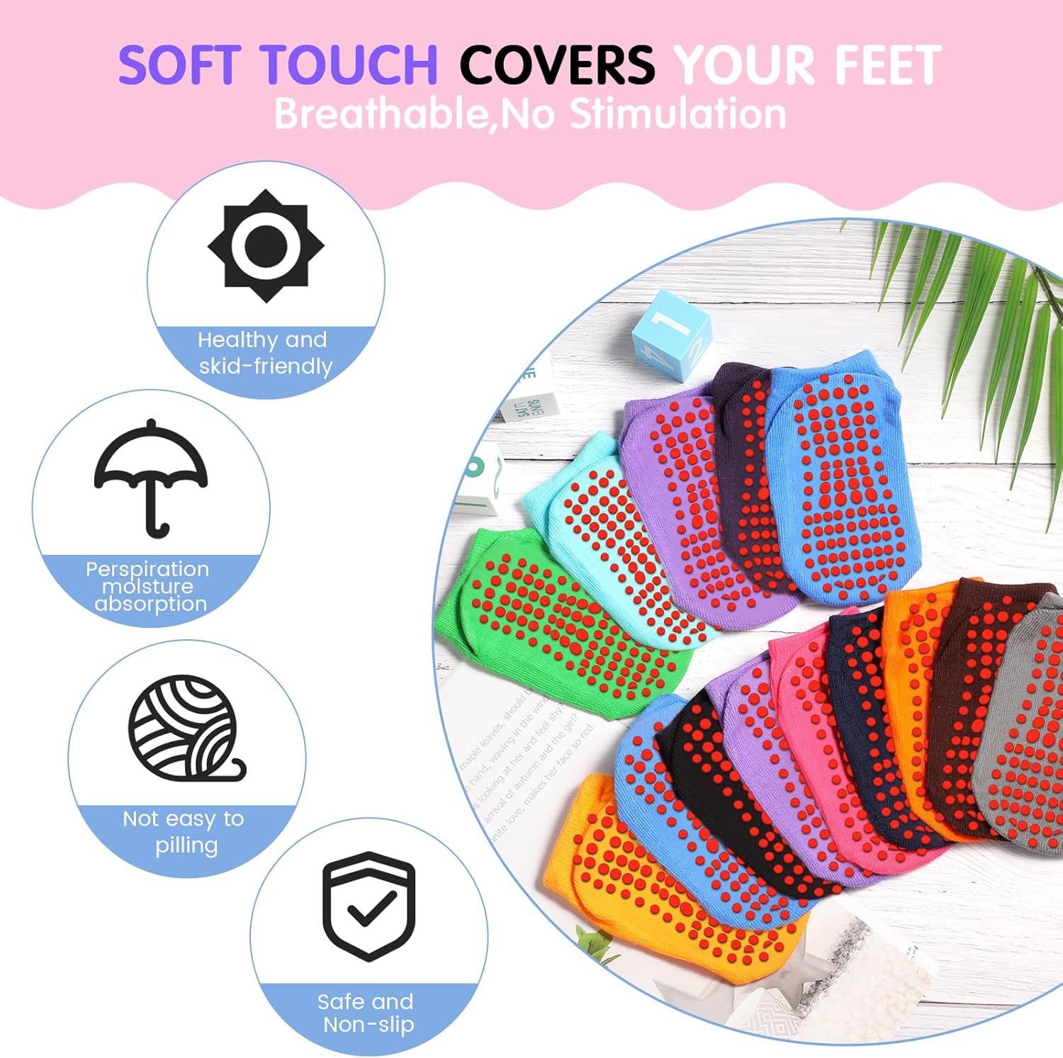 Geyoga Non-Slip Ankle Socks