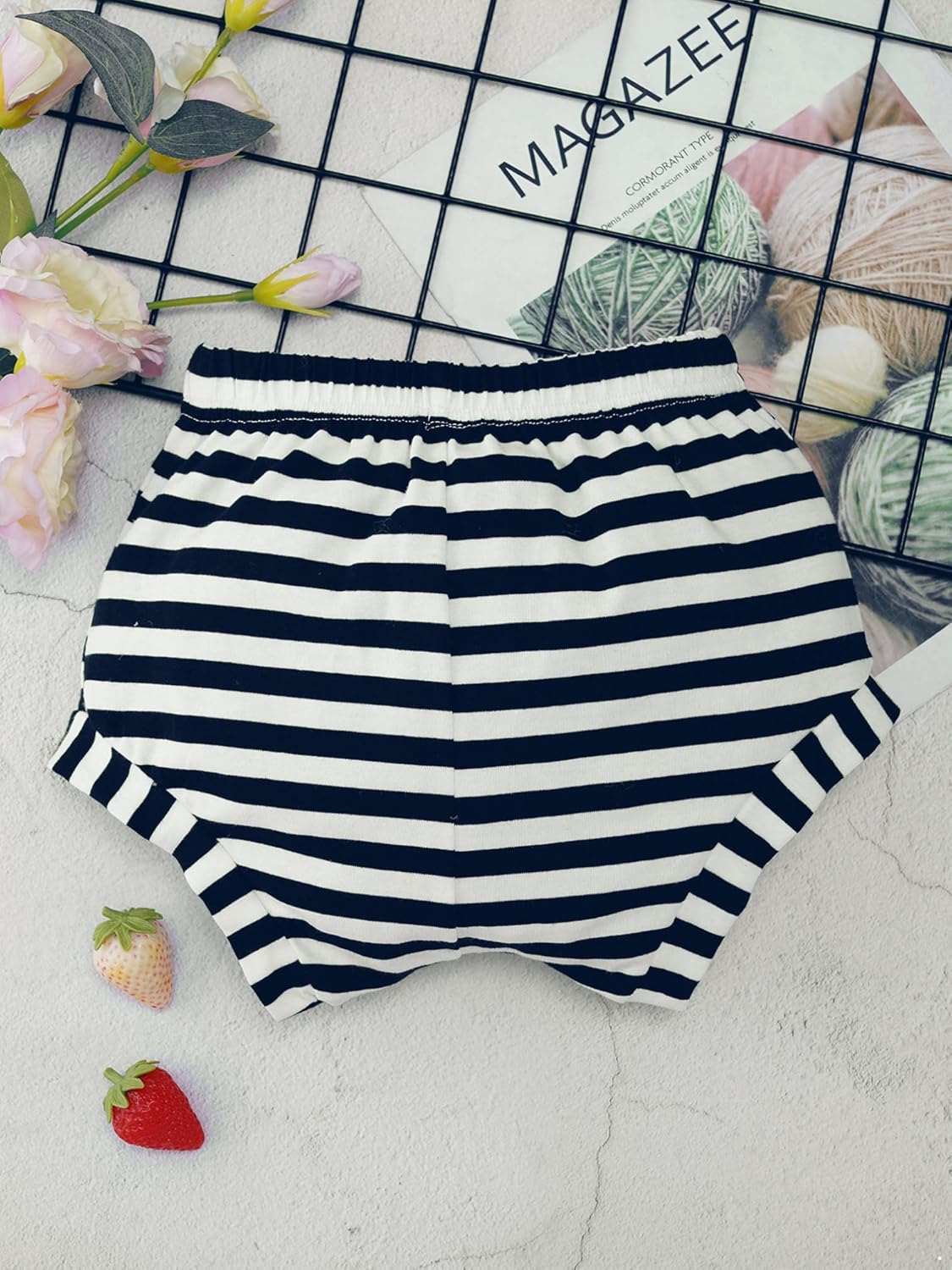 Iiniim Baby Cotton Striped Bloomers