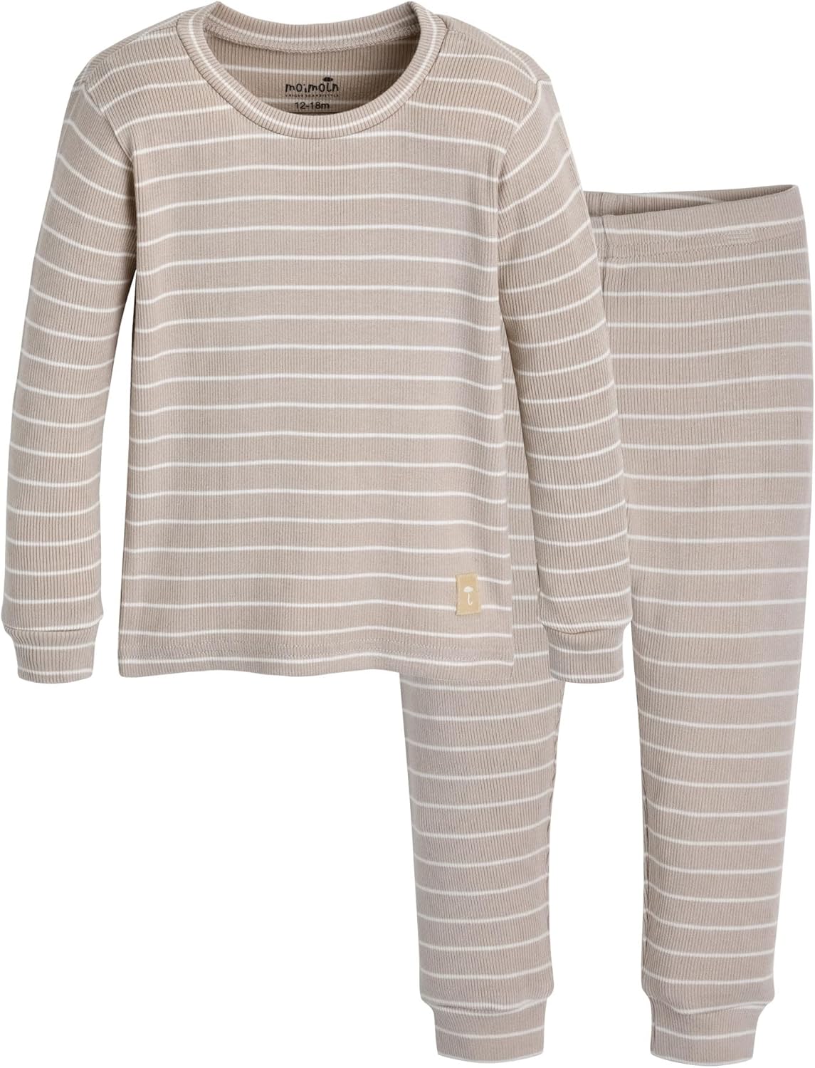 Moimoln 12M-8Y Ribbed Stripe Pajamas