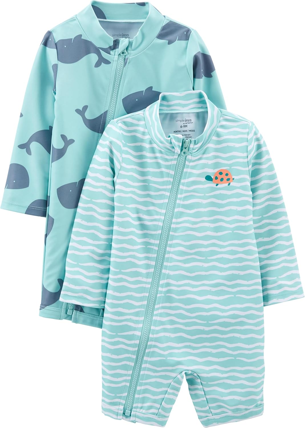 boys 2-pack 1-piece zip rashgaurd