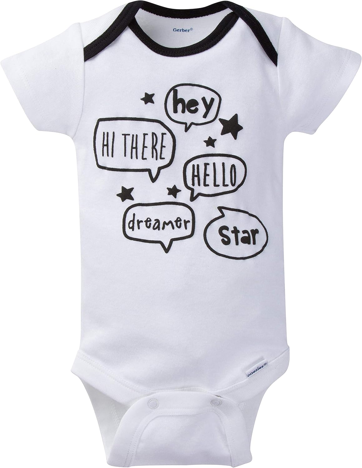 8-Pack of Gerber Baby Onesies with Soft Cotton Easy Snap Closure