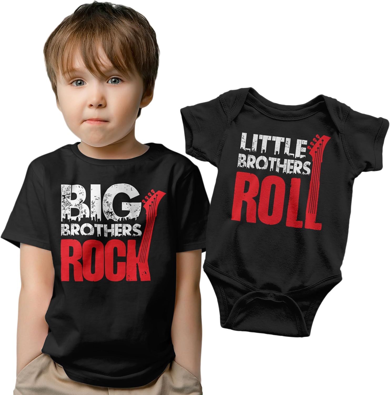 Matching Sibling Outfits Big Brother Little Brother Shirts Rock and Roll Siblings Set