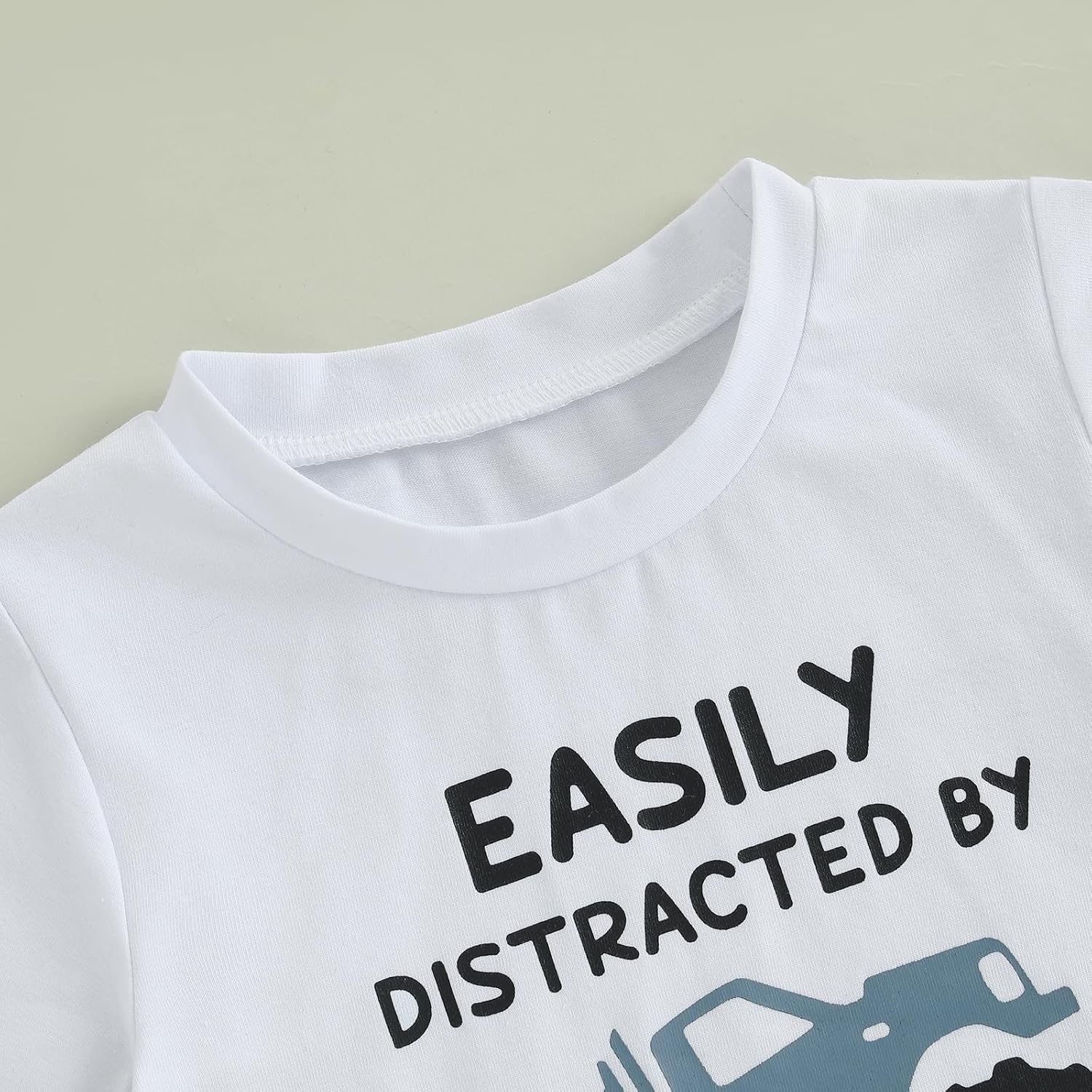 MABABY Toddler Boys Truck Print Summer Outfit Set