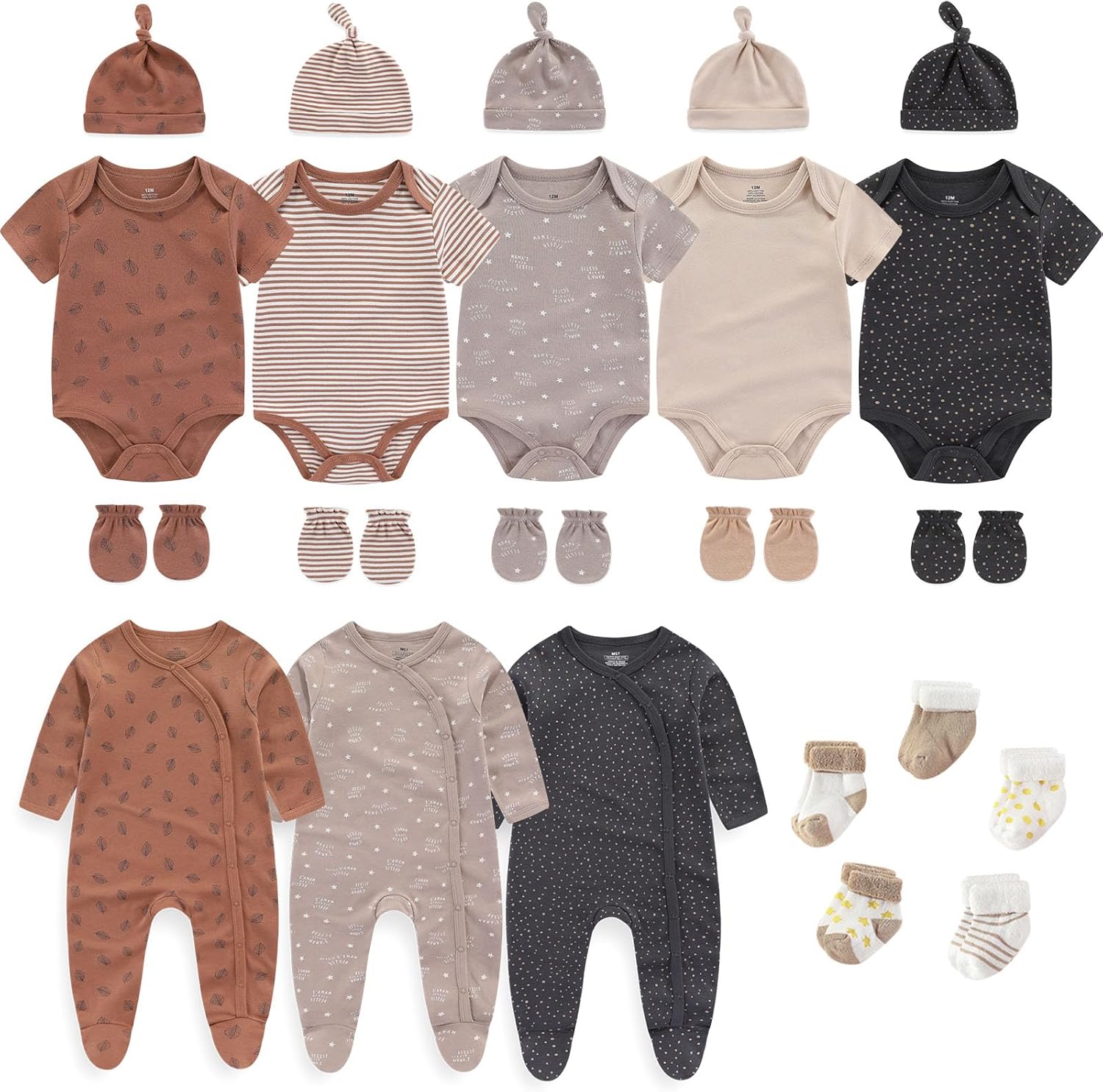 New Born Clothes Cotton Layette Gift Set Unisex Baby Outfit Accessories