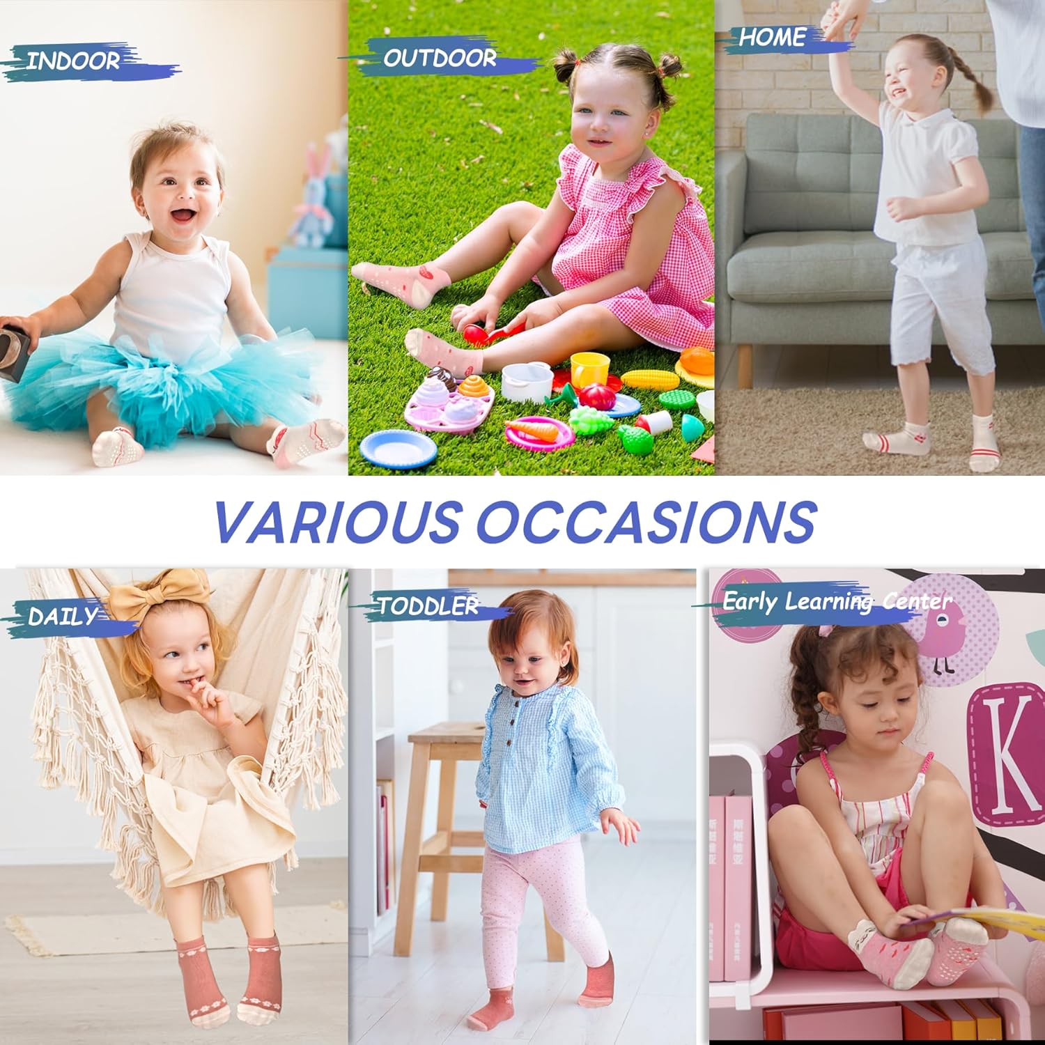 SkiBeaut Toddler Non-Slip Ankle Socks - Adorable Grips for Kids