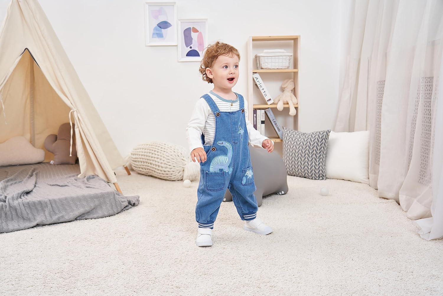 Cotton Baby BoyRomper Overalls Set for Toddlermulti-piece collection with stylish design