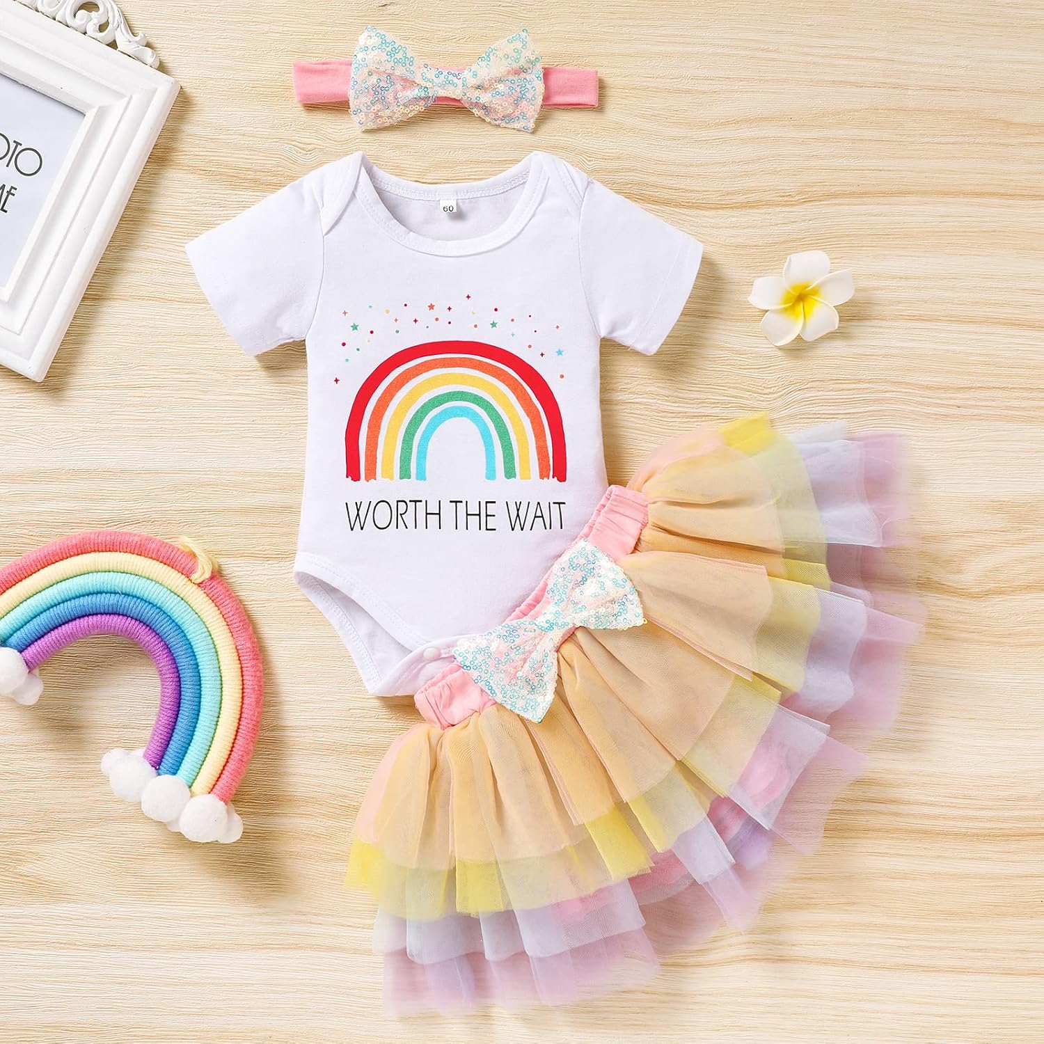 Newborn Baby Girl Romper Tutu Skirt Set for 0-9 Months