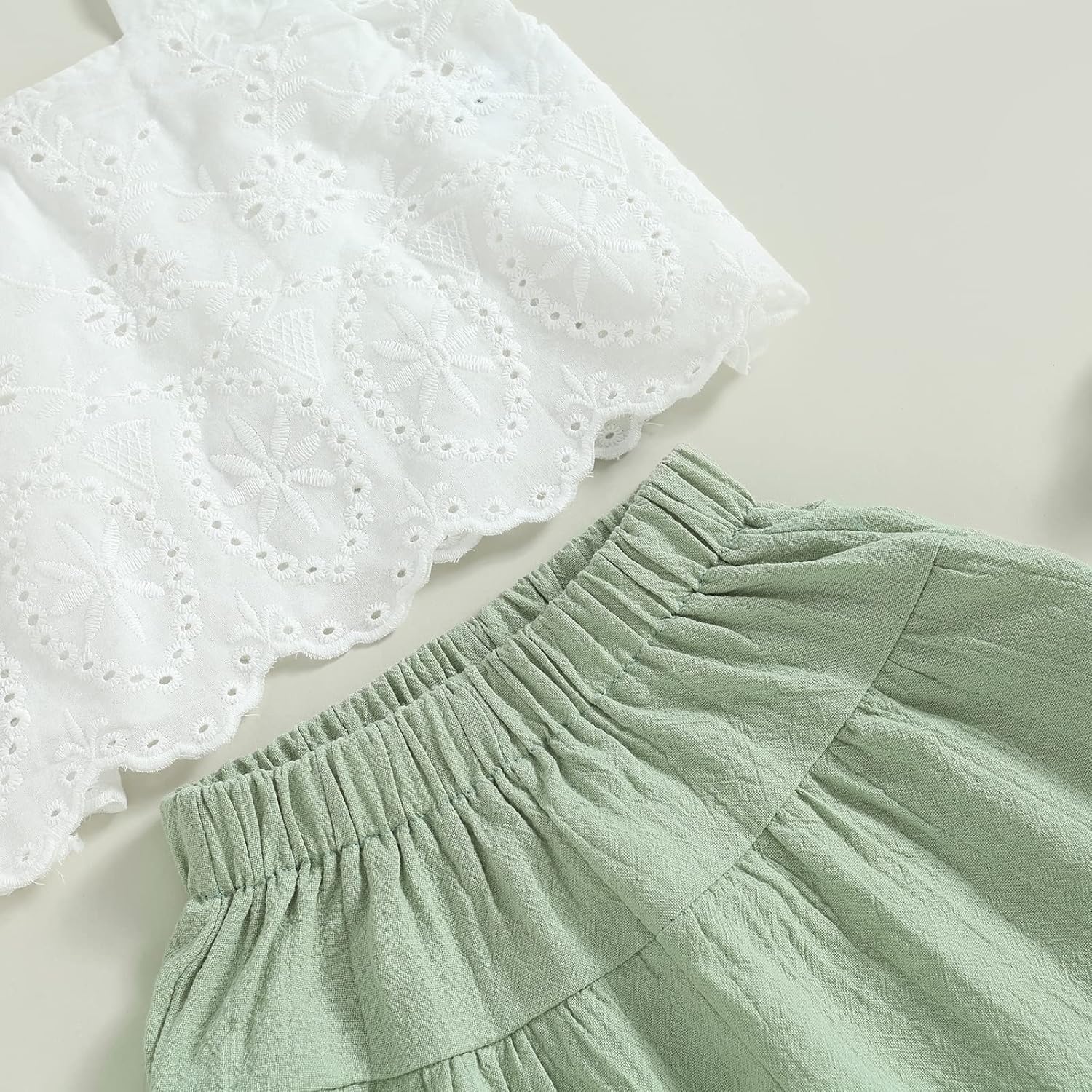 Cute comfy Baby Girl Summer Outfit Set - Crop Top Wide-Pants Combo