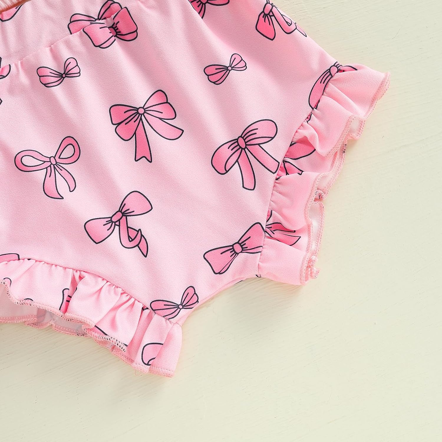 Brvxia Baby Girl Romper Shorts Set Summer Bow Print 0-18 Months