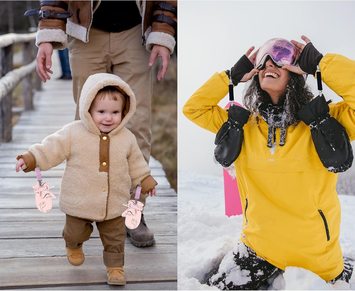 UTTPLL Stainless Steel Glove Clips for Kids Winter Mittens Clips