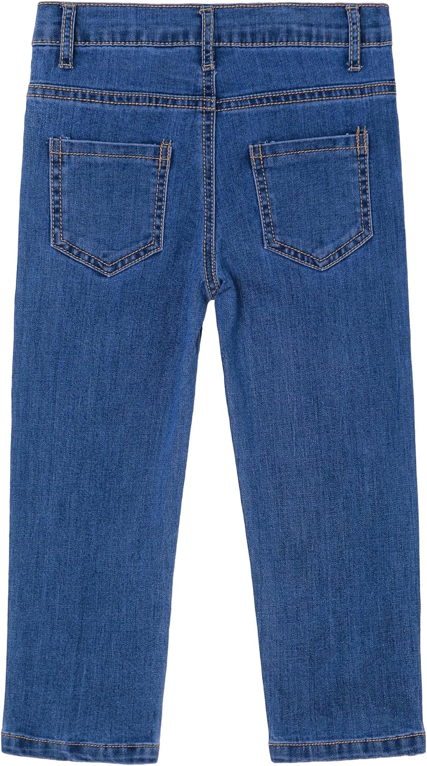 KIDSCOOL SPACE Baby Little Girls Washed Denim Jeans