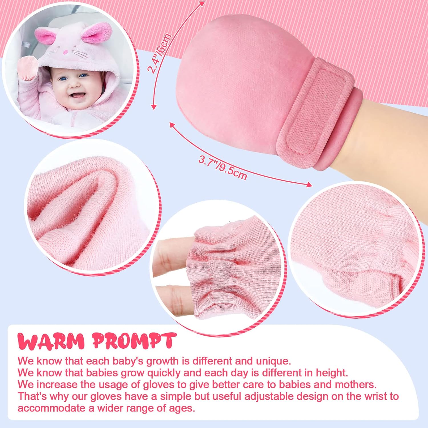 Adjustable Baby Mittens