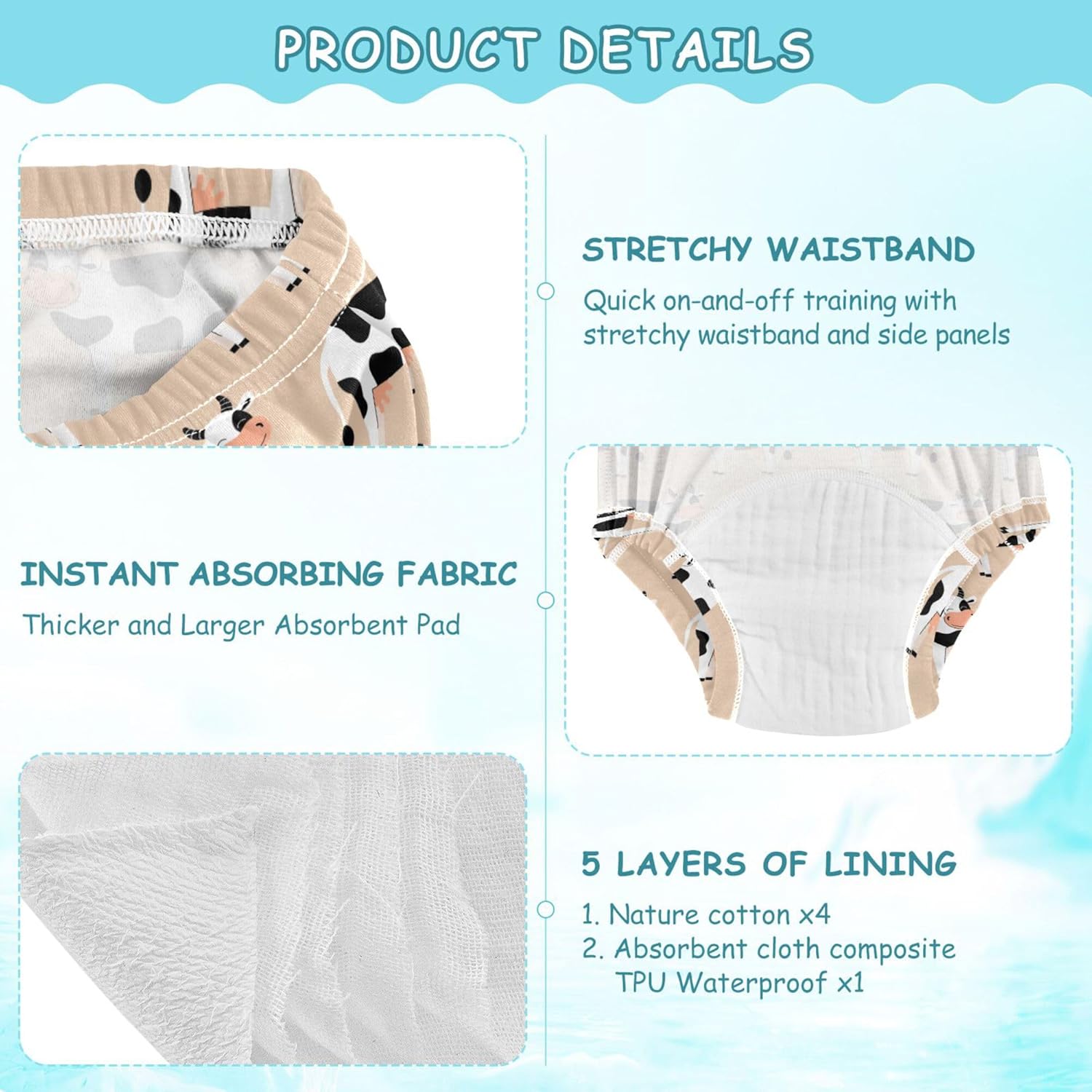 Cute Potty Training Underwear for Toddlers Soft Cotton
